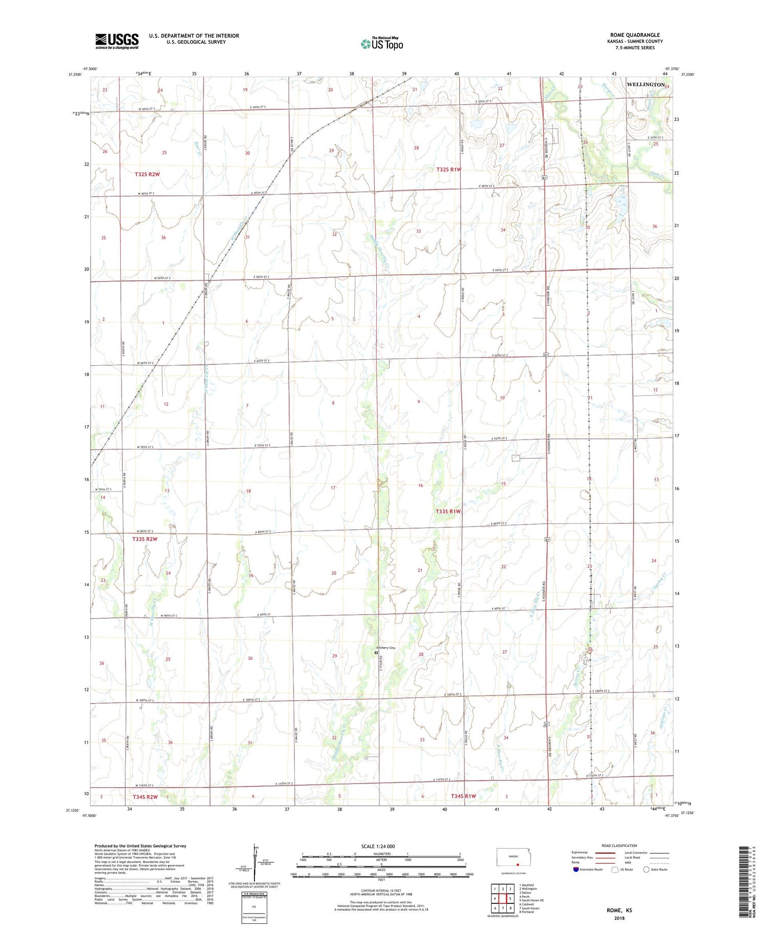 Rome Kansas US Topo Map Image