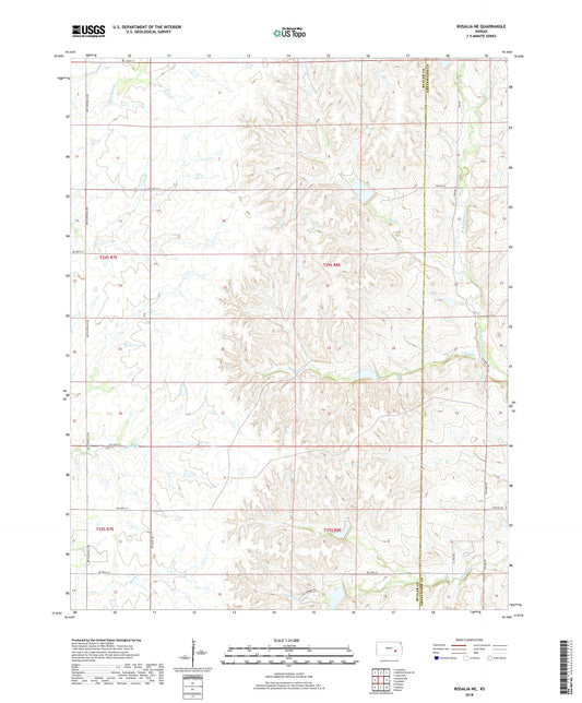 Rosalia NE Kansas US Topo Map Image