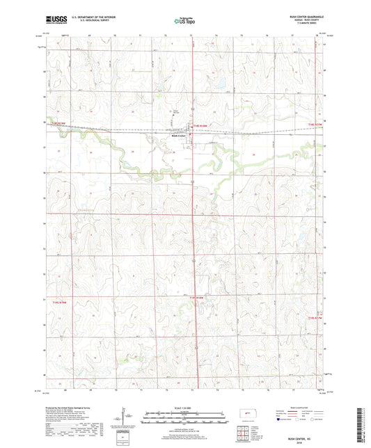 Rush Center Kansas US Topo Map Image
