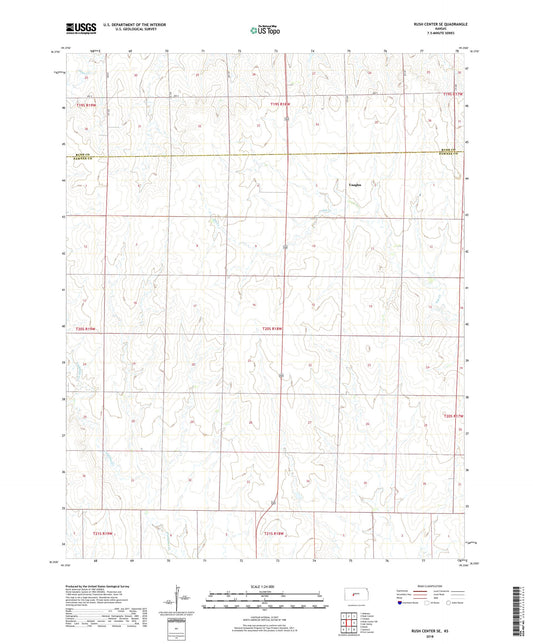 Rush Center SE Kansas US Topo Map Image