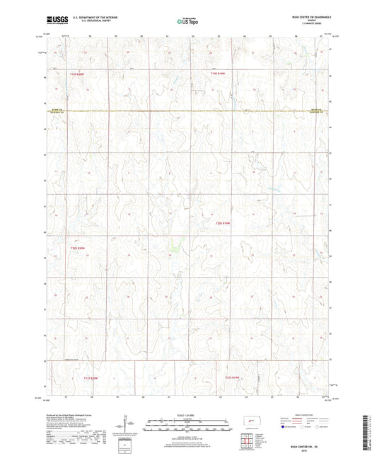 Rush Center SW Kansas US Topo Map Image