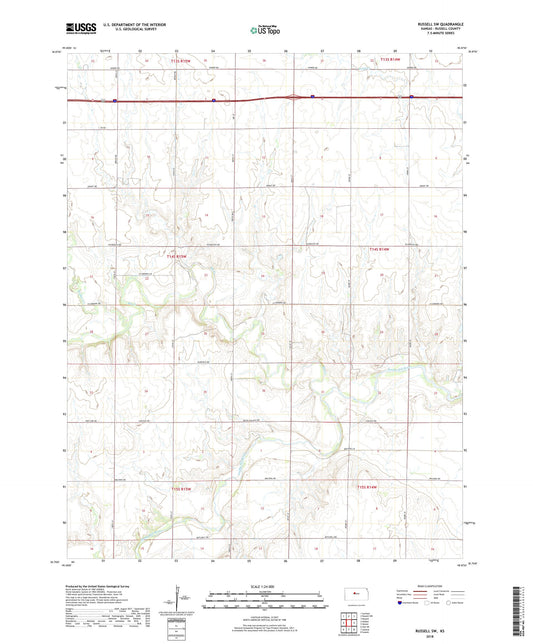 Russell SW Kansas US Topo Map Image