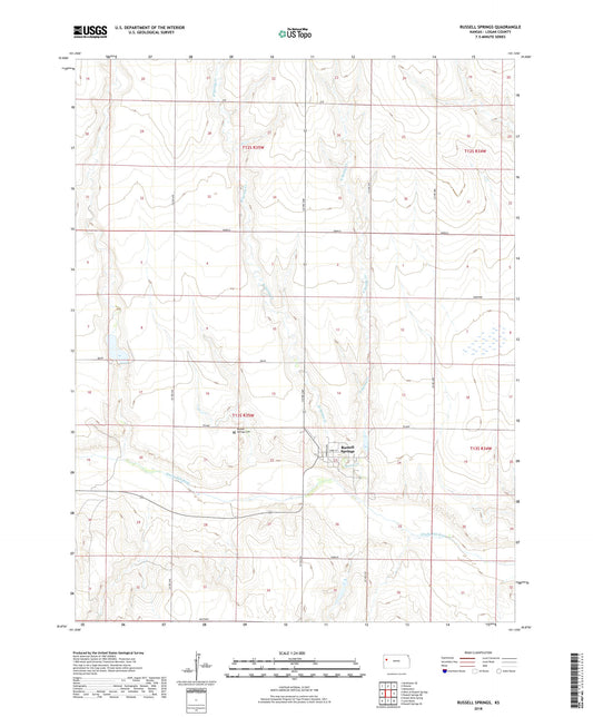 Russell Springs Kansas US Topo Map Image