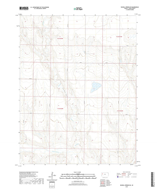 Russell Springs NE Kansas US Topo Map Image
