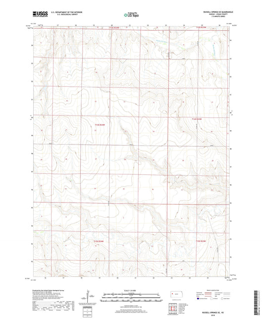 Russell Springs SE Kansas US Topo Map Image