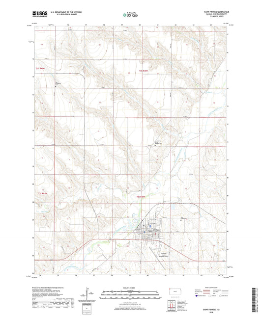 Saint Francis Kansas US Topo Map Image