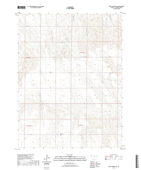 Saint Francis NW Kansas US Topo Map Image