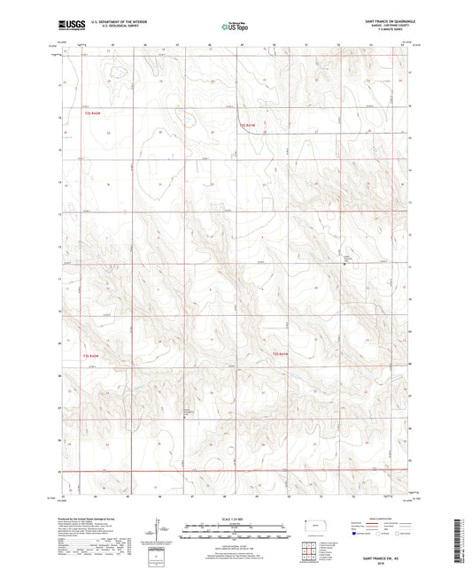 Saint Francis SW Kansas US Topo Map Image