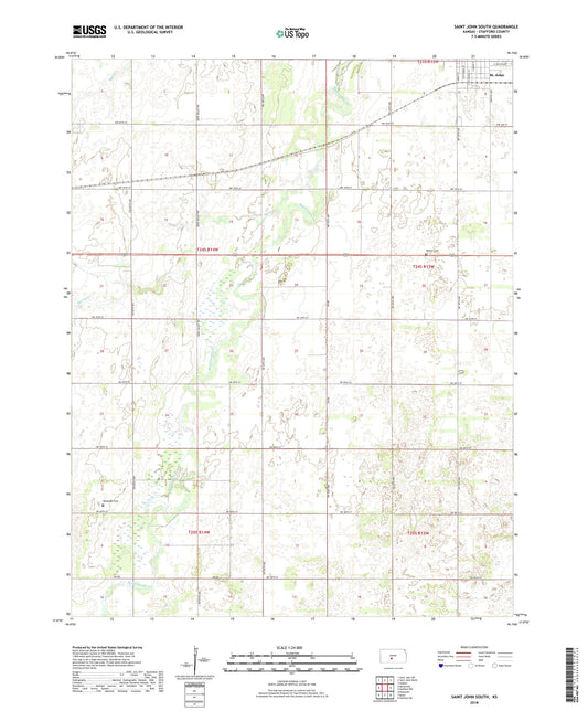 Saint John South Kansas US Topo Map Image