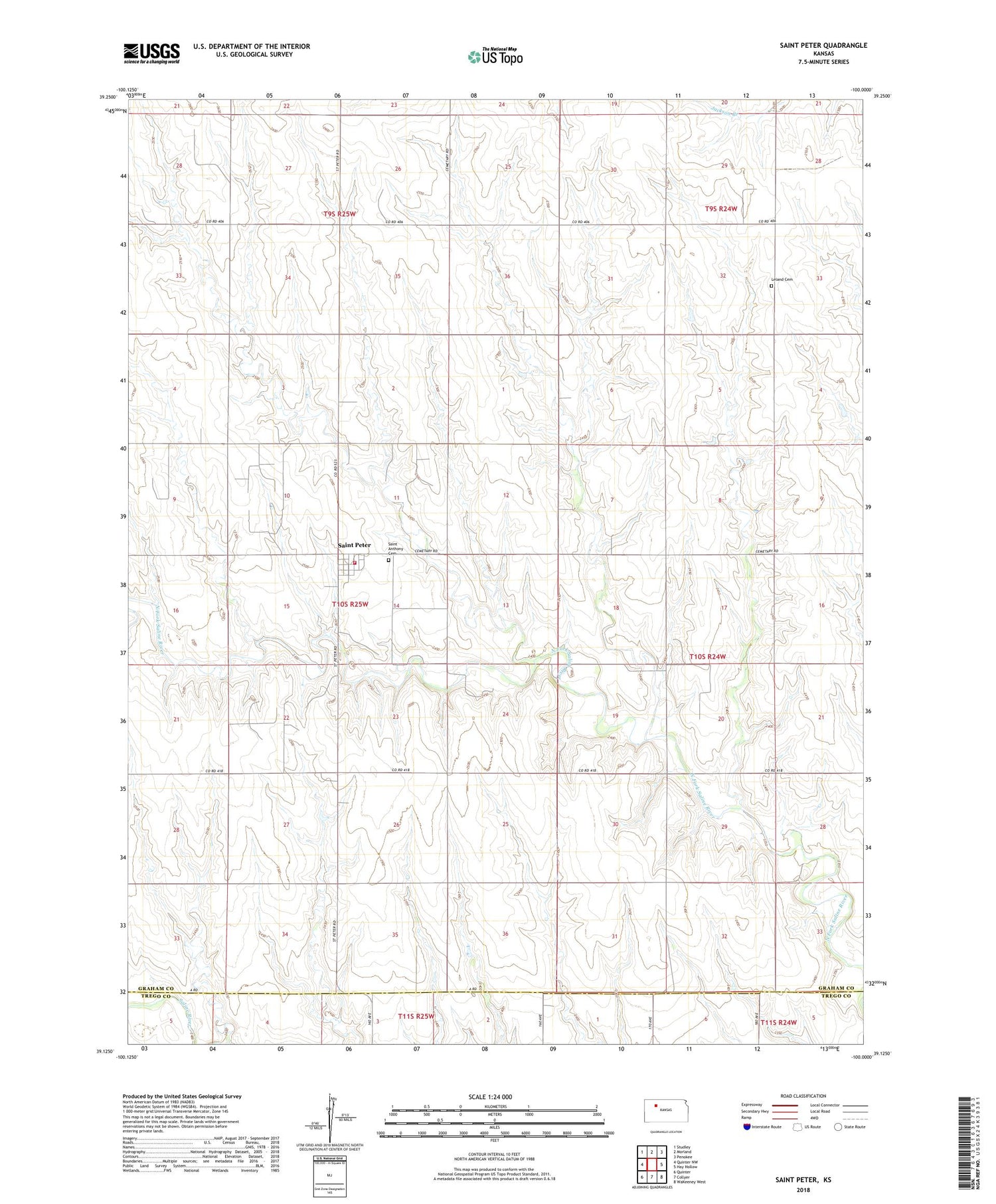 Saint Peter Kansas US Topo Map Image