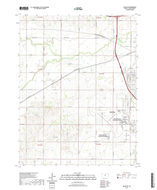 Salina SW Kansas US Topo Map Image