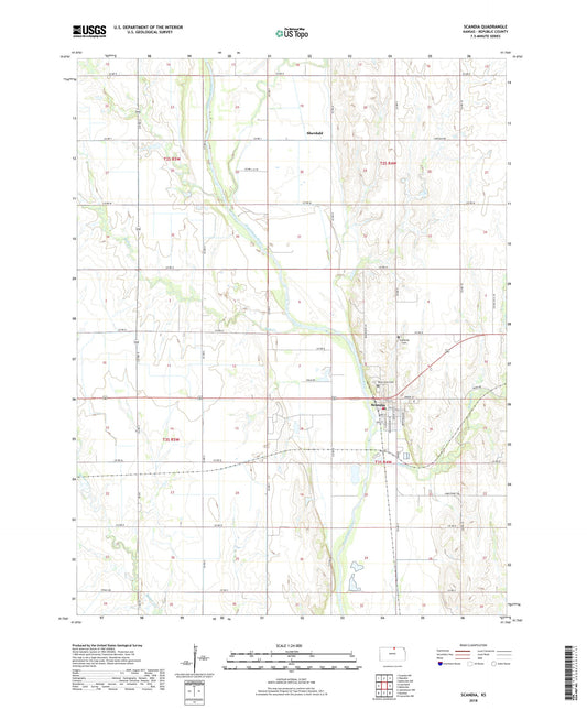 Scandia Kansas US Topo Map Image