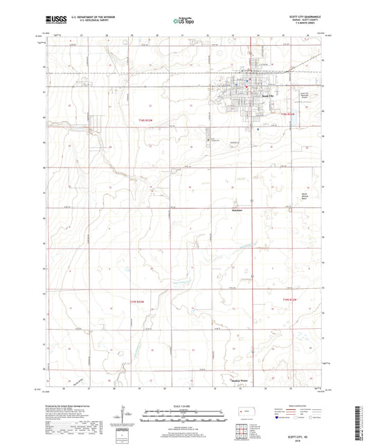 Scott City Kansas US Topo Map Image