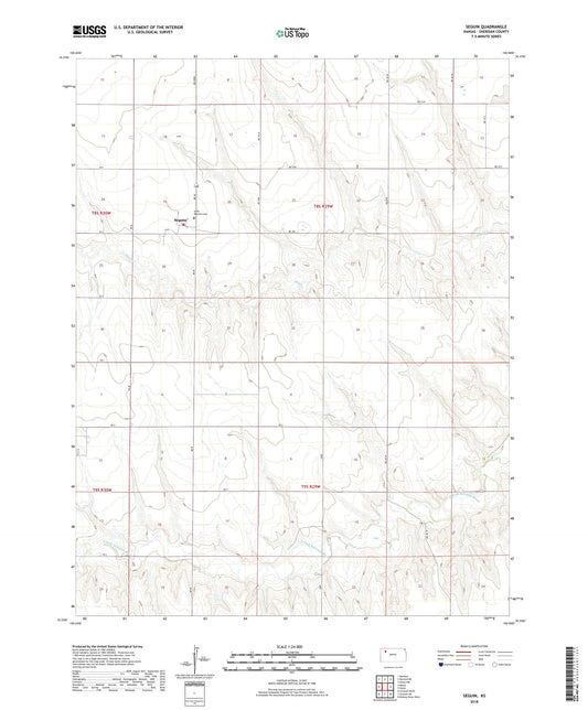Seguin Kansas US Topo Map Image
