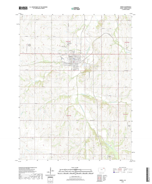 Seneca Kansas US Topo Map Image