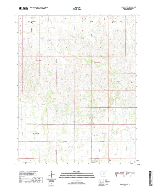 Sharon North Kansas US Topo Map Image