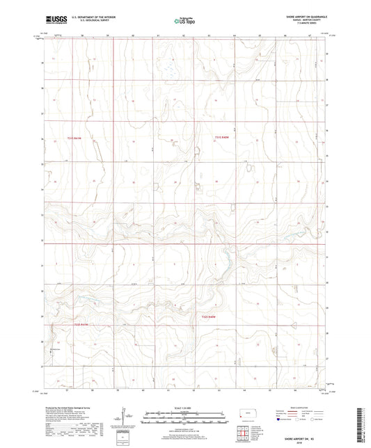 Shore Airport SW Kansas US Topo Map Image