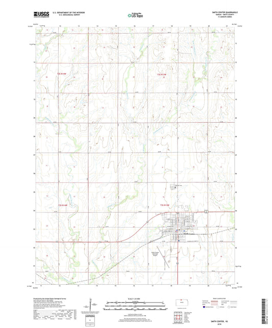 Smith Center Kansas US Topo Map Image