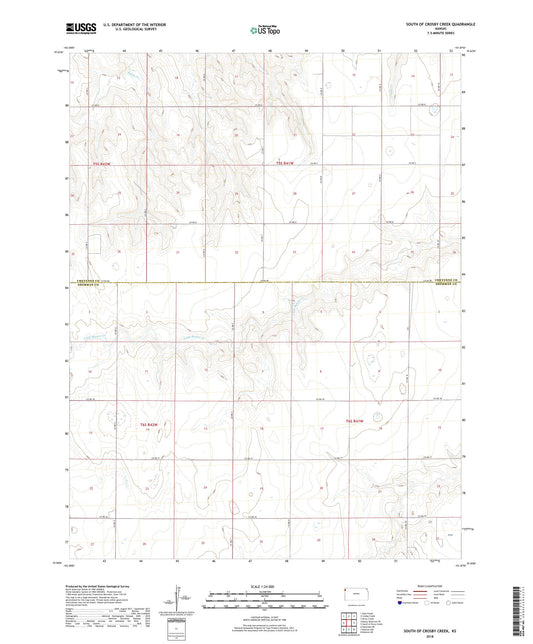 South of Crosby Creek Kansas US Topo Map Image