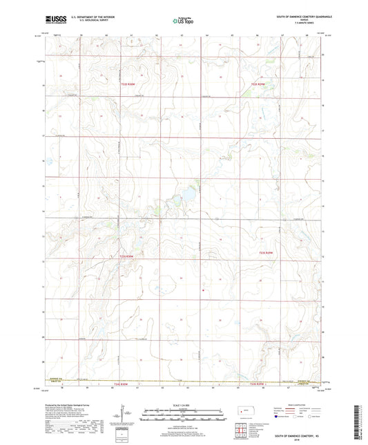 South of Eminence Cemetery Kansas US Topo Map Image