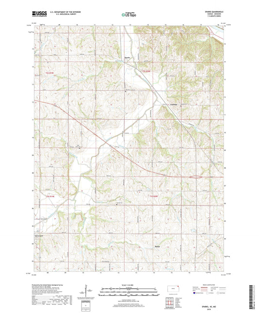 Sparks Kansas US Topo Map Image