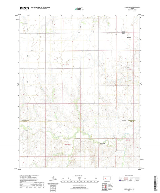 Spearville NW Kansas US Topo Map Image
