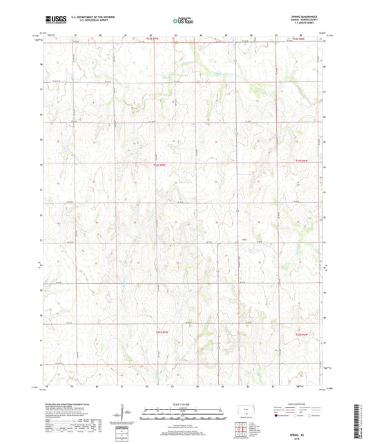 Spring Kansas US Topo Map Image