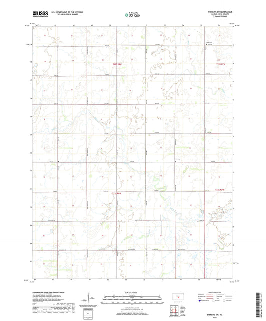 Sterling SW Kansas US Topo Map Image
