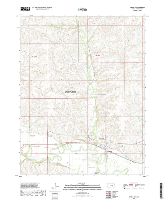 Strong City Kansas US Topo Map Image