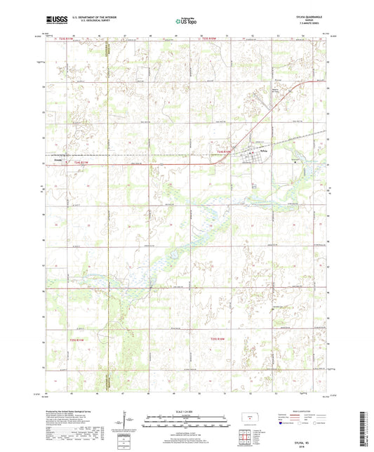 Sylvia Kansas US Topo Map Image
