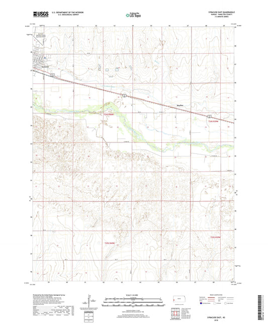 Syracuse East Kansas US Topo Map Image