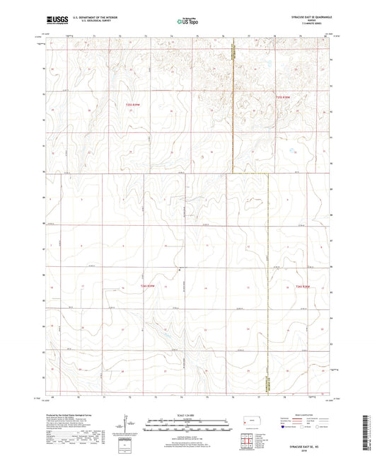Syracuse East SE Kansas US Topo Map Image