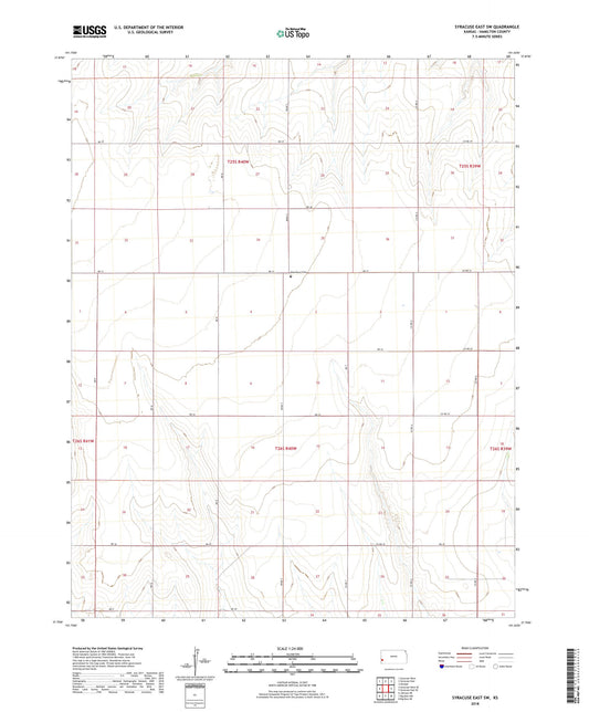 Syracuse East SW Kansas US Topo Map Image