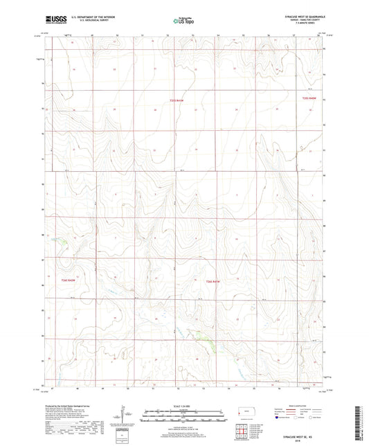 Syracuse West SE Kansas US Topo Map Image