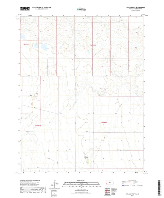 Syracuse West SW Kansas US Topo Map Image