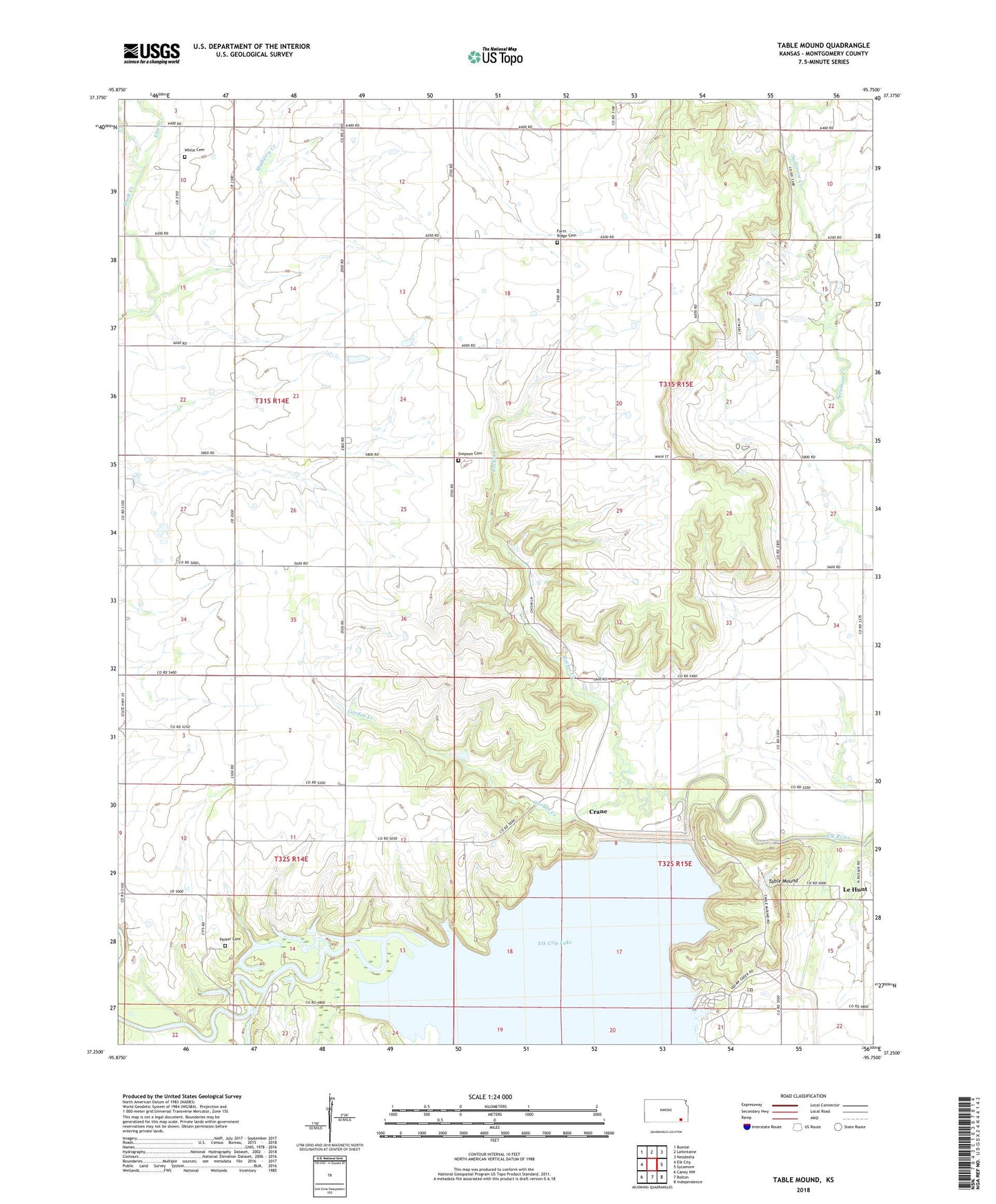 Table Mound Kansas US Topo Map Image