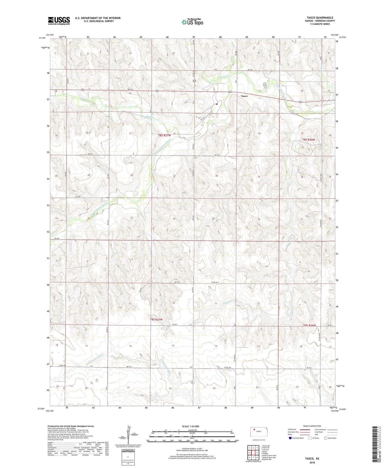 Tasco Kansas US Topo Map Image