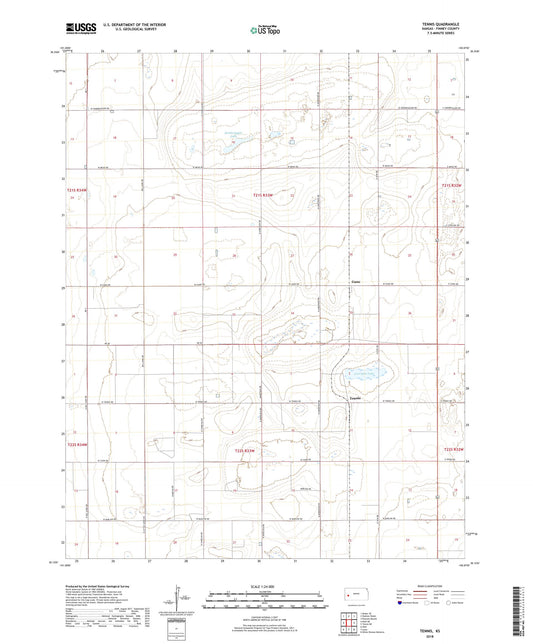 Tennis Kansas US Topo Map Image