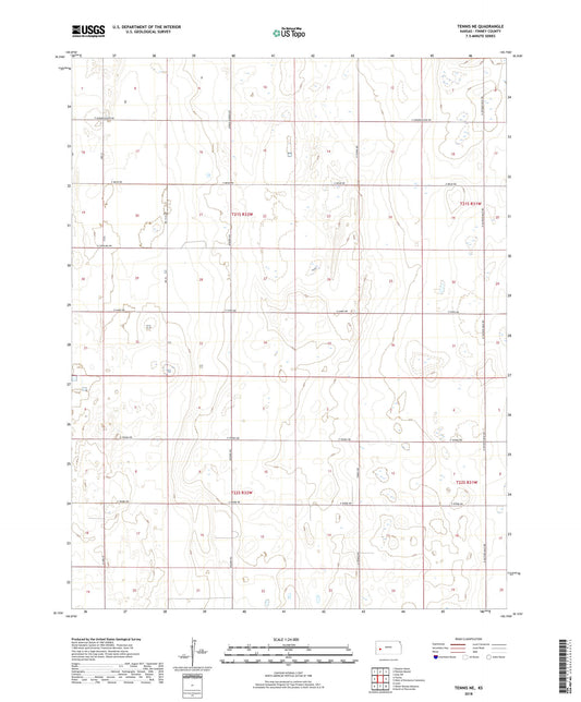 Tennis NE Kansas US Topo Map Image