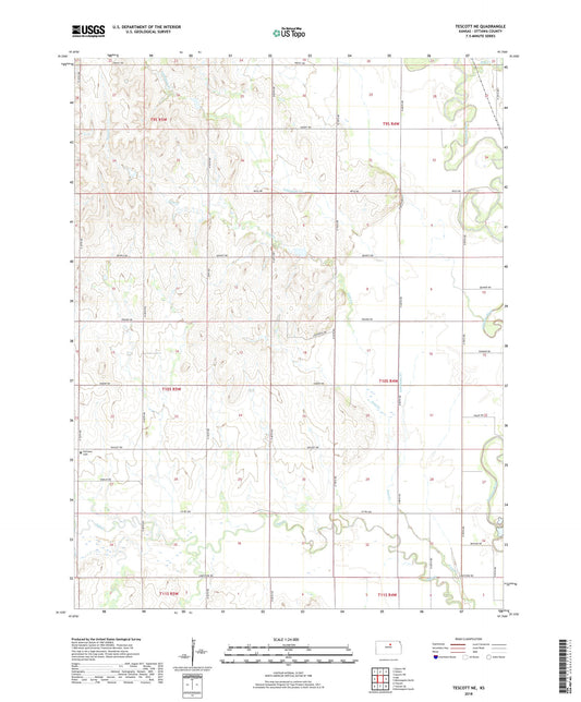 Tescott NE Kansas US Topo Map Image