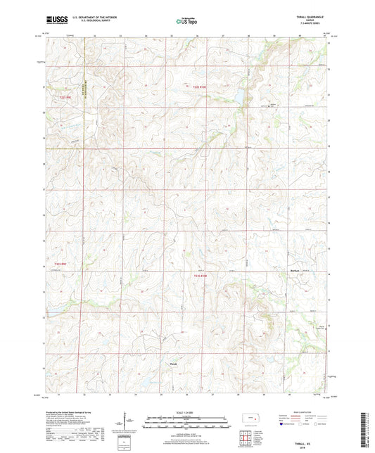 Thrall Kansas US Topo Map Image