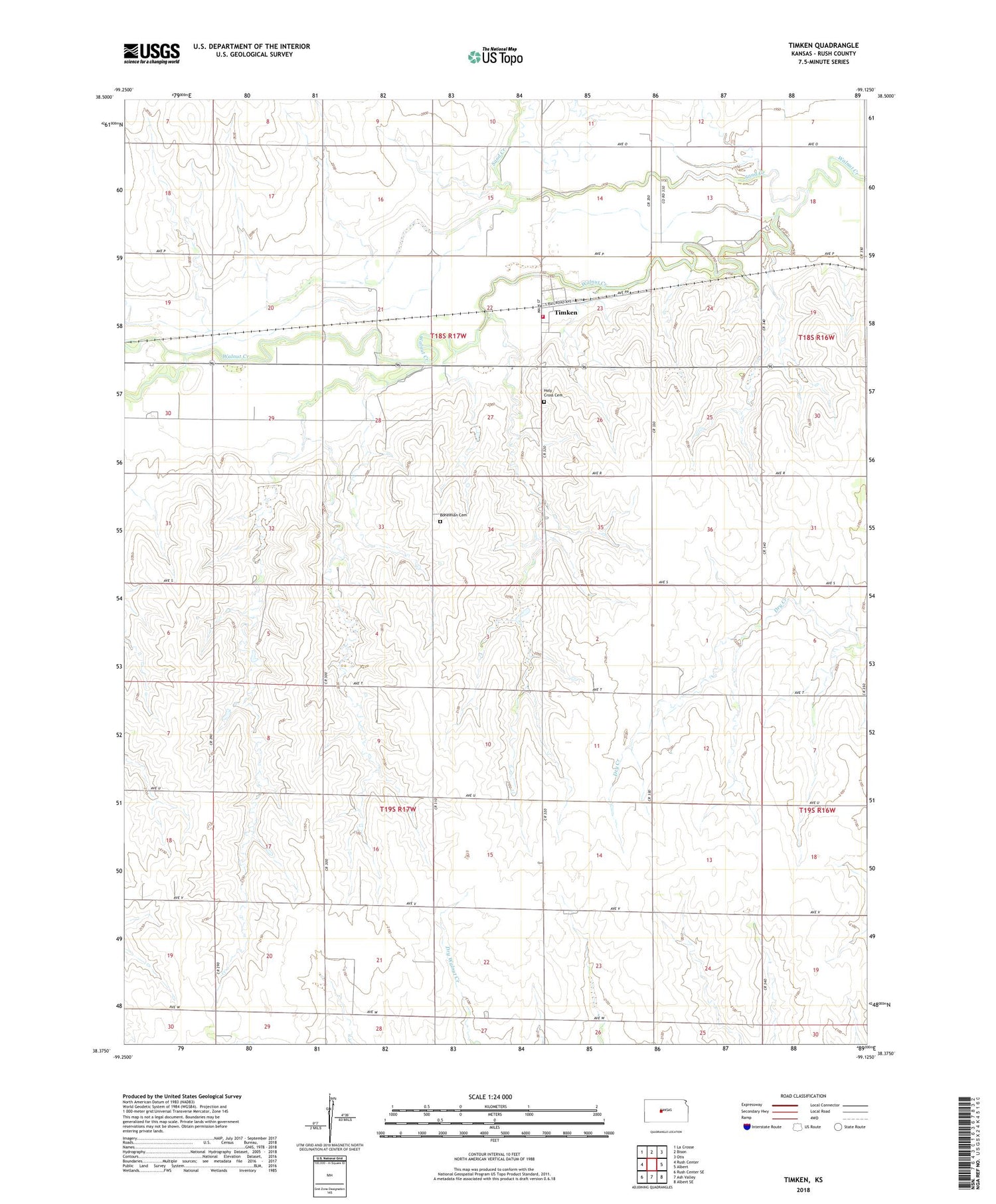 Timken Kansas US Topo Map Image