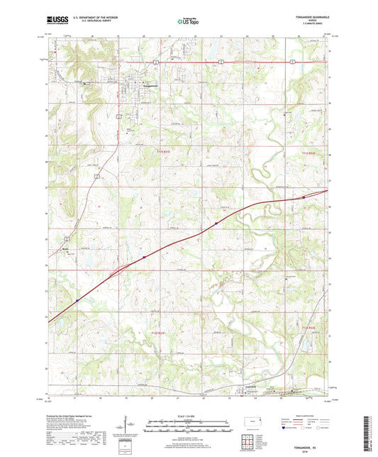 Tonganoxie Kansas US Topo Map Image