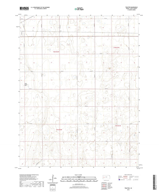 Tractor Kansas US Topo Map Image