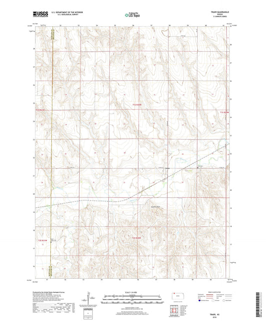 Traer Kansas US Topo Map Image