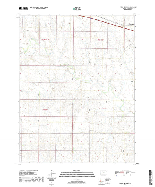 Trego Center NE Kansas US Topo Map Image