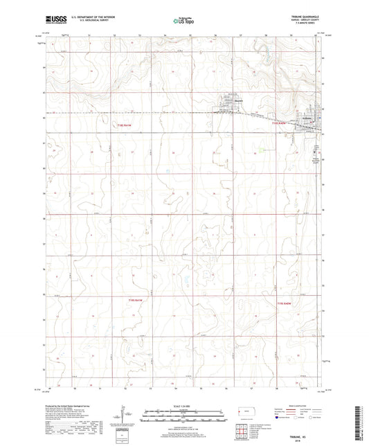 Tribune Kansas US Topo Map Image