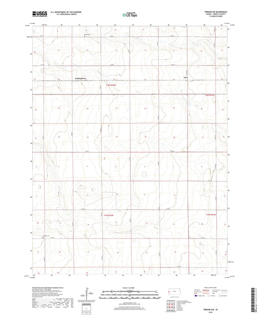 Tribune NW Kansas US Topo Map Image