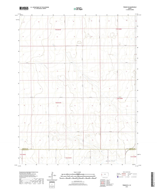 Tribune SE Kansas US Topo Map Image