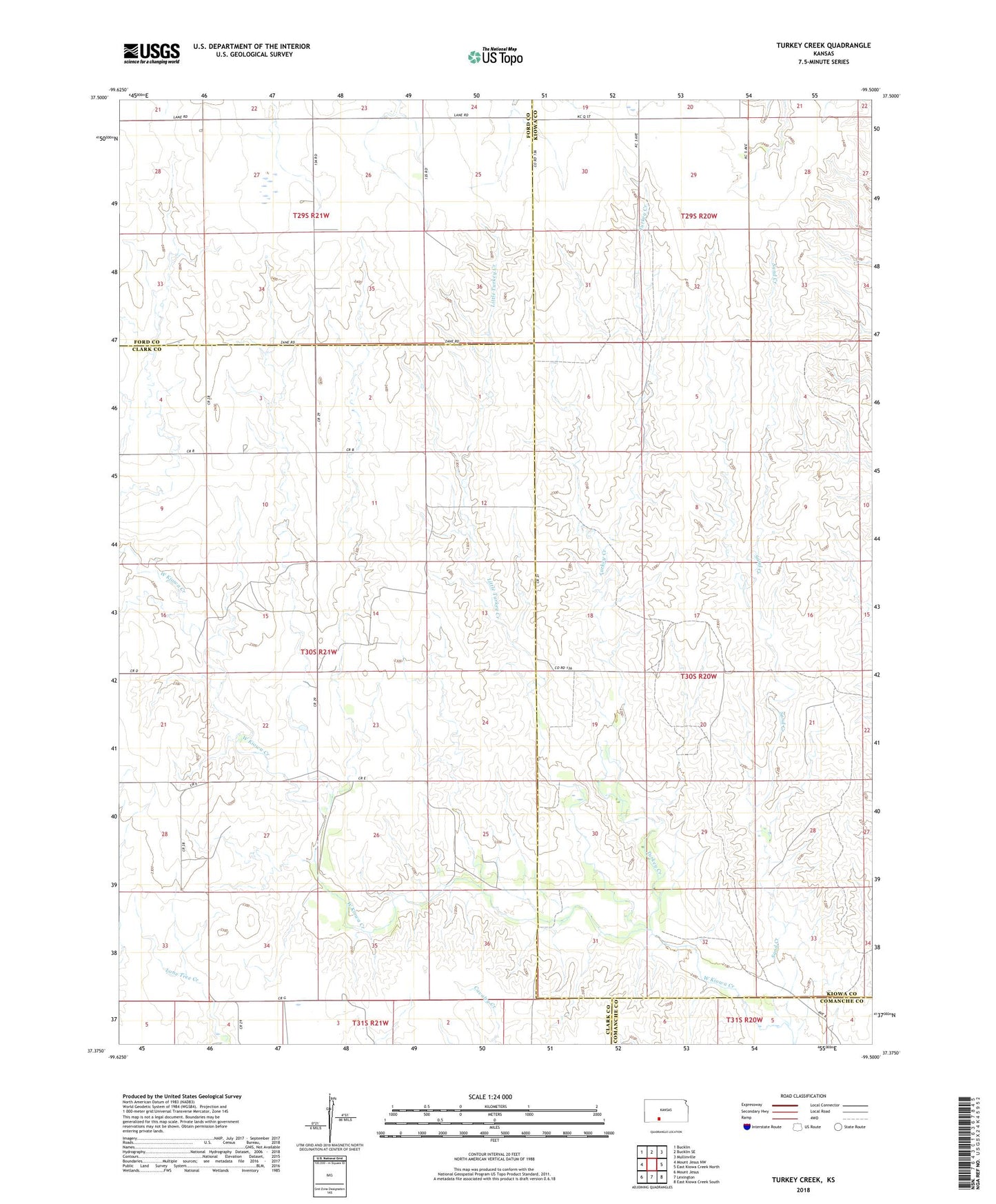 Turkey Creek Kansas US Topo Map Image